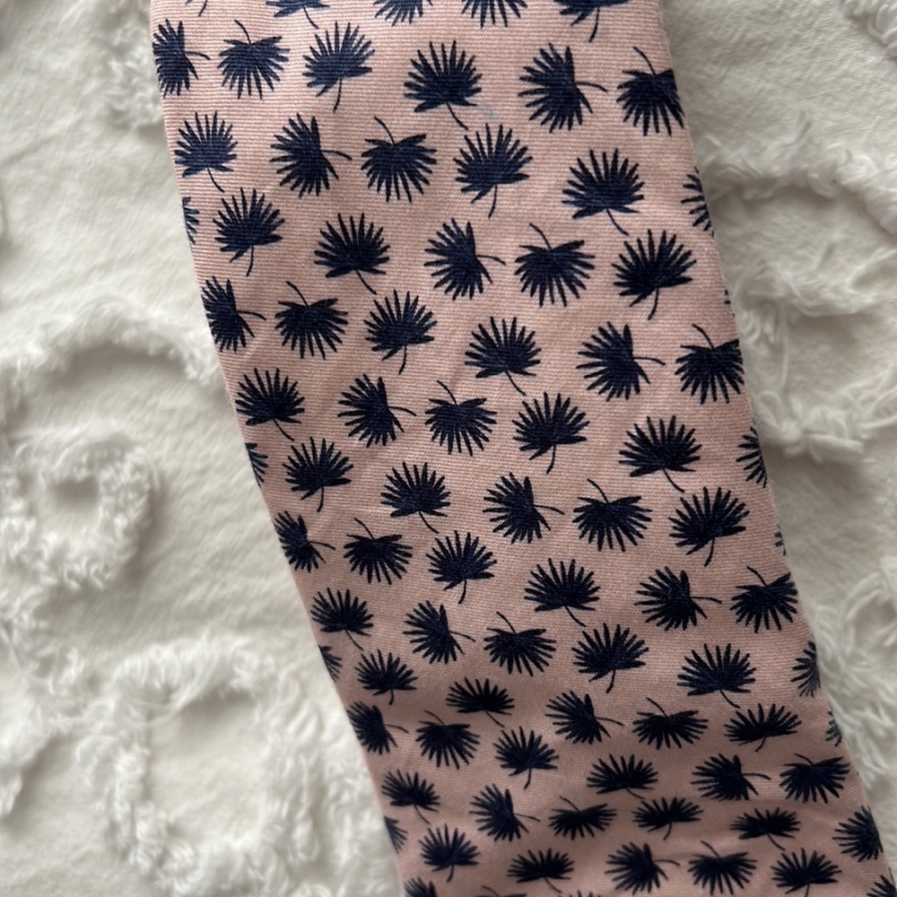 Boss patterned cotton tie, pink and dark blue. - Picture 3 of 5
